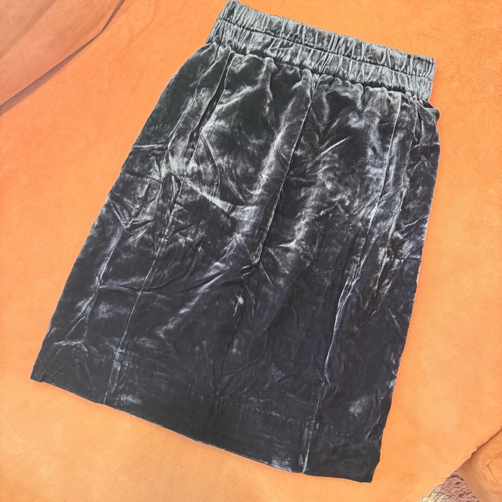 J Crew XXS Navy Velvet Skirt